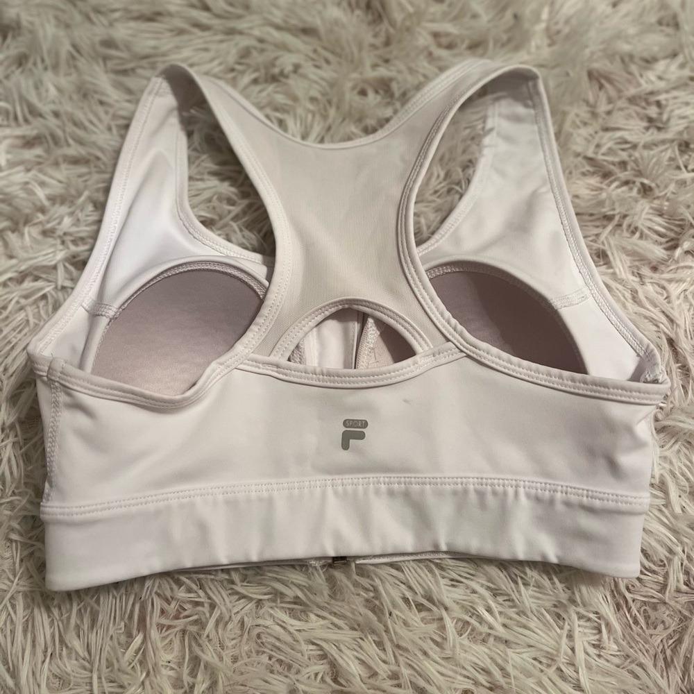 Fila Women's Cream Zip-Front Sports Bra - Picture 2 of 3